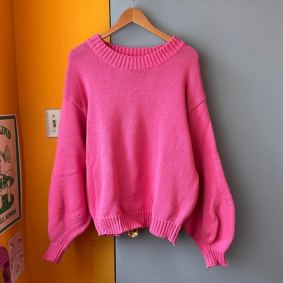 Princess Polly Harmony Pink Oversized Pullover Sweater L/XL - Picture 3 of 9